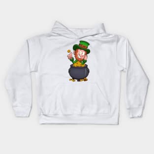 Leprechaun With Pot Of Gold Kids Hoodie